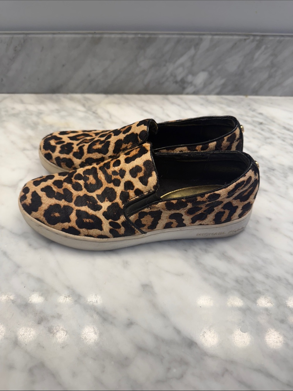 Michael Kors Leopard-Print Slip-On Sneakers - Tan/Black